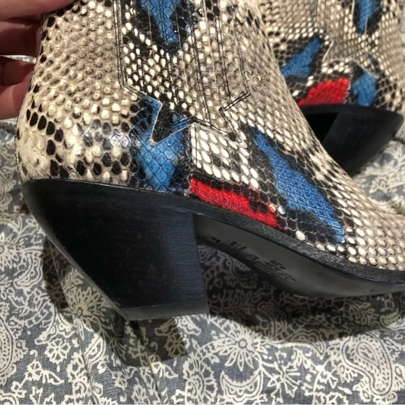 Golden Goose boots Sunset leather ankle snake skin bootie 37 6 6.5 - Picture 6 of 13